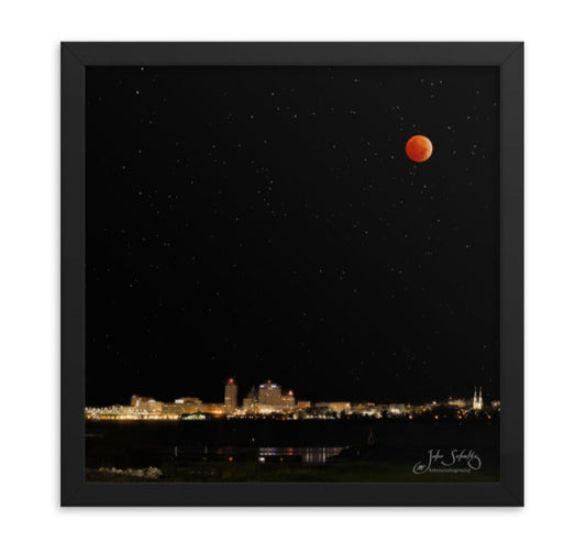 #006 Blood Moon over Peoria Framed poster