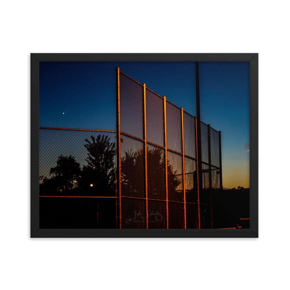 #012 Moon and Venus behind the Backstop Framed Poster
