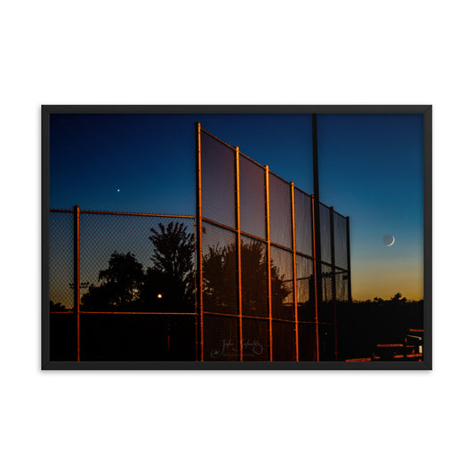 #012 Moon and Venus behind the Backstop Framed Poster