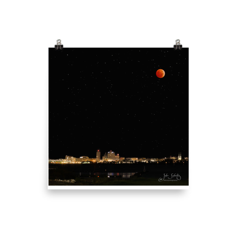 #005 Blood Moon over Peoria Poster