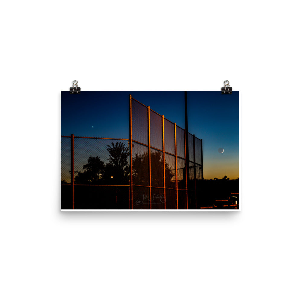 #011 Moon and Venus behind the Backstop poster